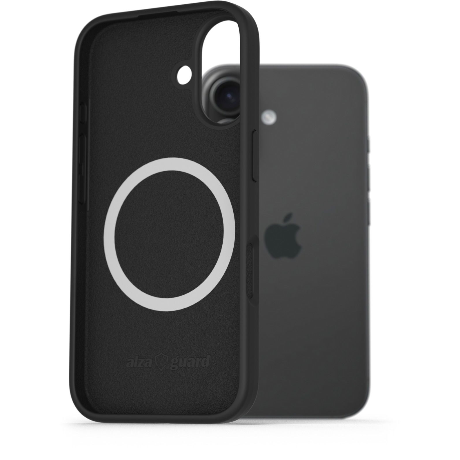 AlzaGuard iPhone 16 Silicone Case Compatible with Magsafe fekete tok (AGD-PCMS23B)-0