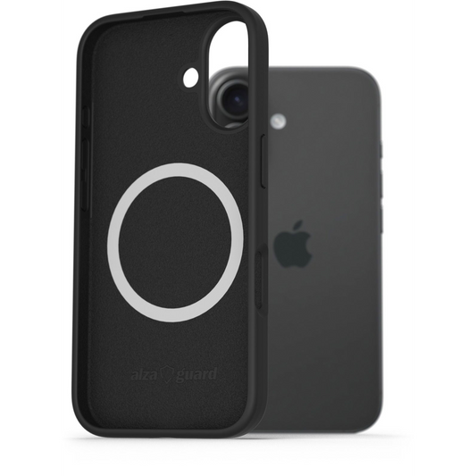 AlzaGuard iPhone 16 Silicone Case Compatible with Magsafe fekete tok (AGD-PCMS23B)-0