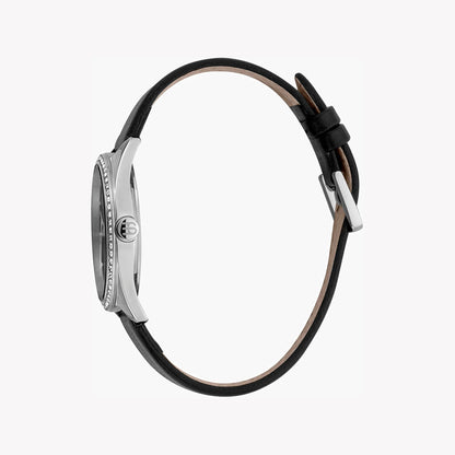 Esprit Women's Black Leather Watch, Black Dial | Es1l003m0015-2