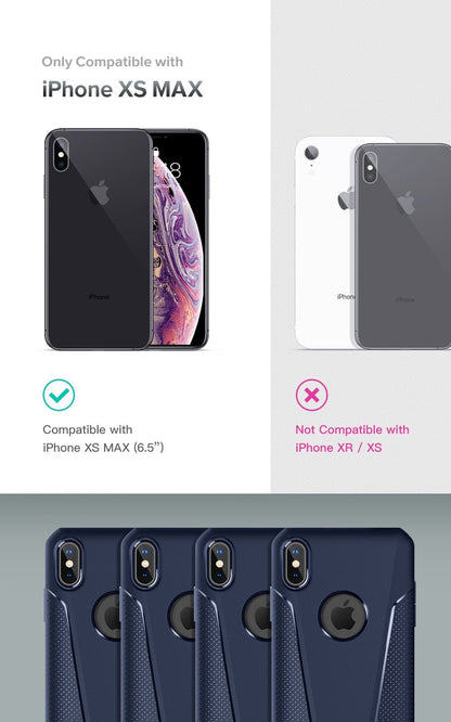 Case For iPhone Xs Max Case Anti-Slip Slim Shockproof Drop Protection Hybrid Matte Soft Phone Cover for iPhone Xs Max-4