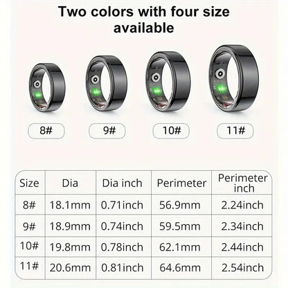 NNETM Smart Ring Fitness Tracker - Stainless Steel Workout Smart Ring-2