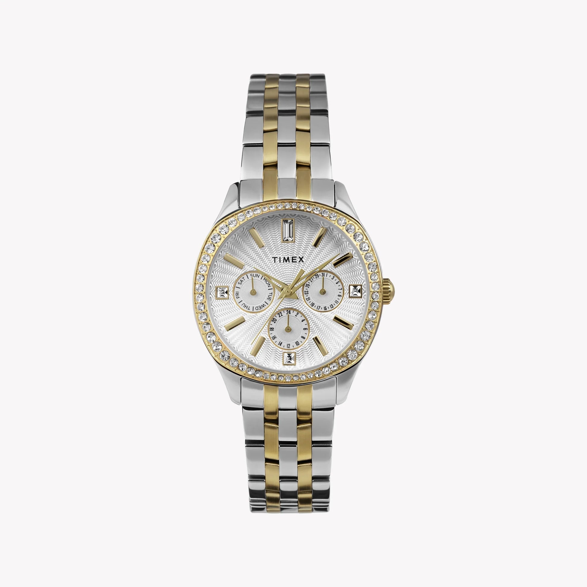 Timex Women's Two-Tone Watch, Silver Dial | Tw2w17900-0