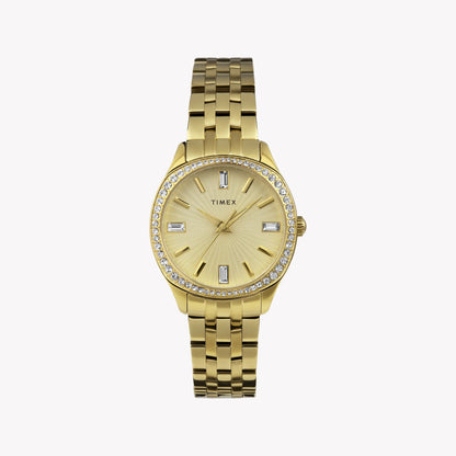Timex Women's Gold-Tone Watch, Gold Dial | Tw2w17600-0