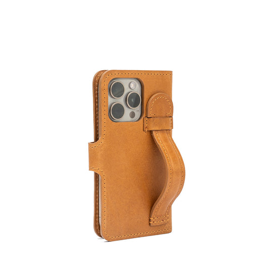 Leather MagSafe Folio Case Wallet with Grip for iPhone 15 Series-10