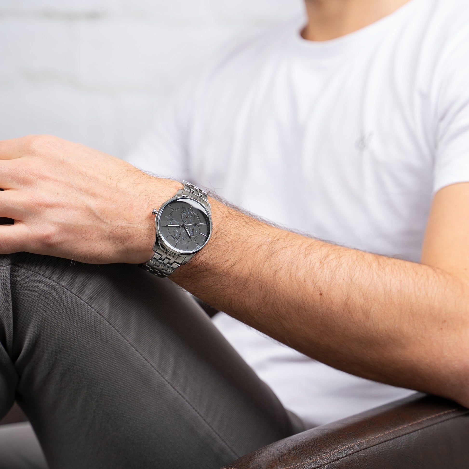 Pierre Cardin Men's Silver Watch, Black Dial | Pc902731f108-4