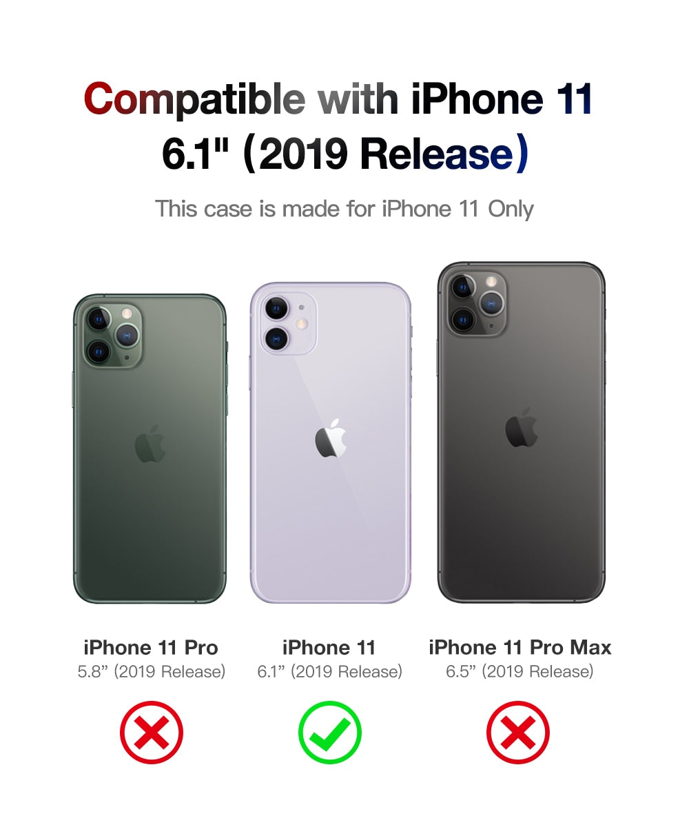 TPU Case For iPhone 11 Case Rugged Cell Phone Cases Heavy Duty Shockproof Drop Protection Cover For iPhone 11 6.1 Inch-3