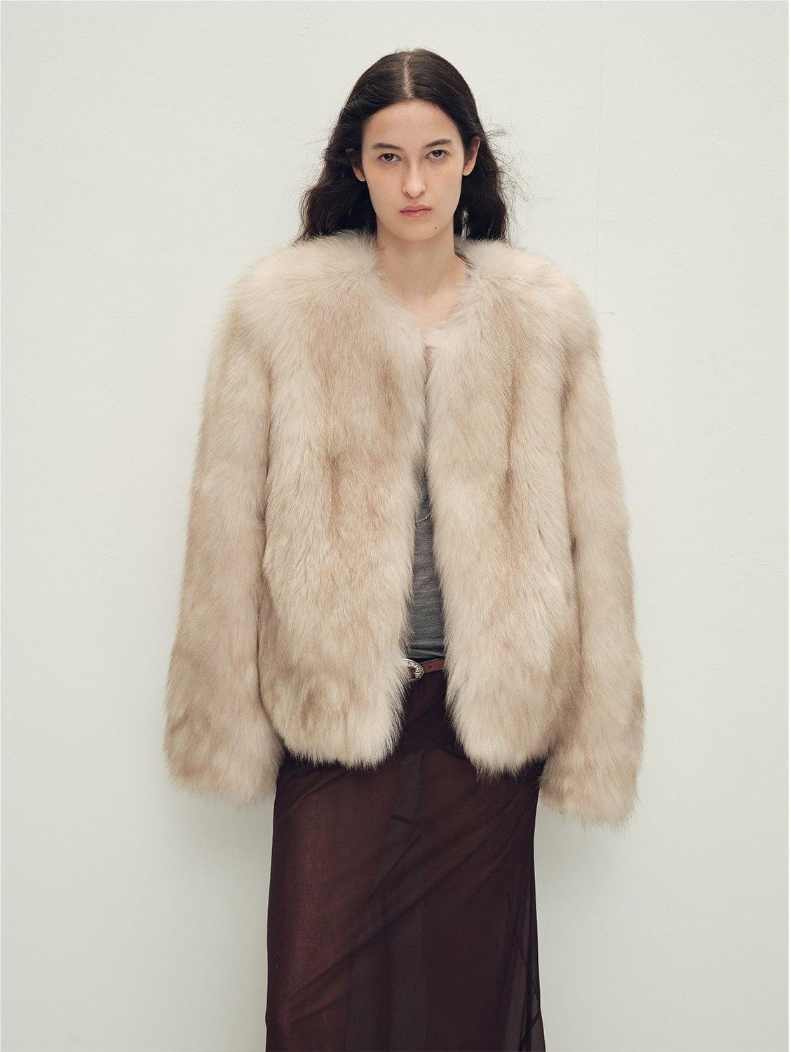 Fireladyfur Women's Fur Coat | Genuine Finnish Fox Fur"Reed Flower"